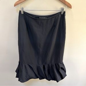 Lafayette 148~ Black Silk Blend Lined Bubble Hem Skirt in size 8